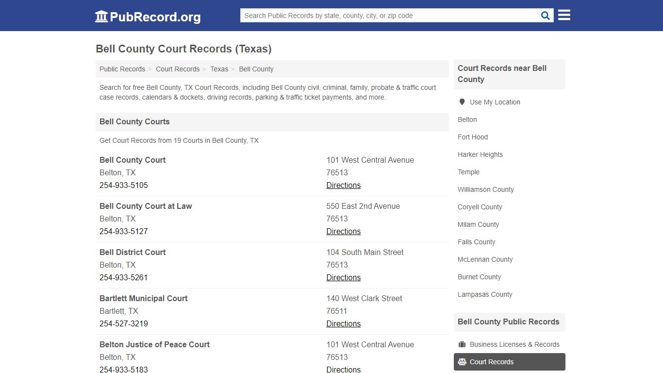 Free Bell County Court Records (Texas Court Records)